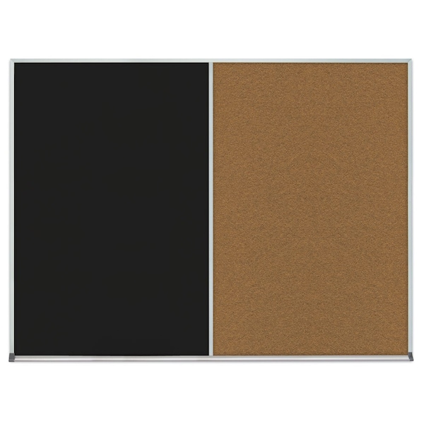 Double Door Radius Corkboard, 60"x36", Bla